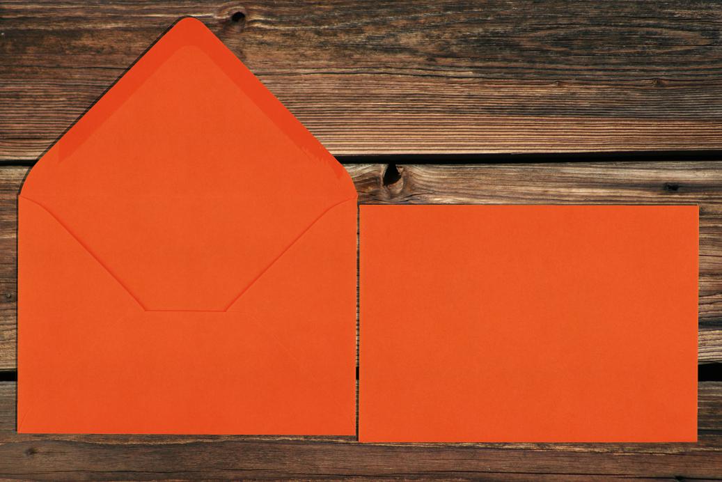 Briefhüllen 110x156 mm Nassklebend Dunkelorange 120 g/qm